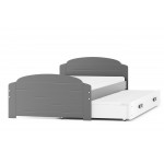 Jednolôžková posteľ Lili3 Grafit pre teenagerov 200x90 s matracom, rozkladacia - biela